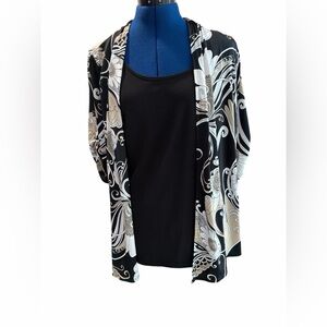 Espresso Black, tan and  White two in one Garment